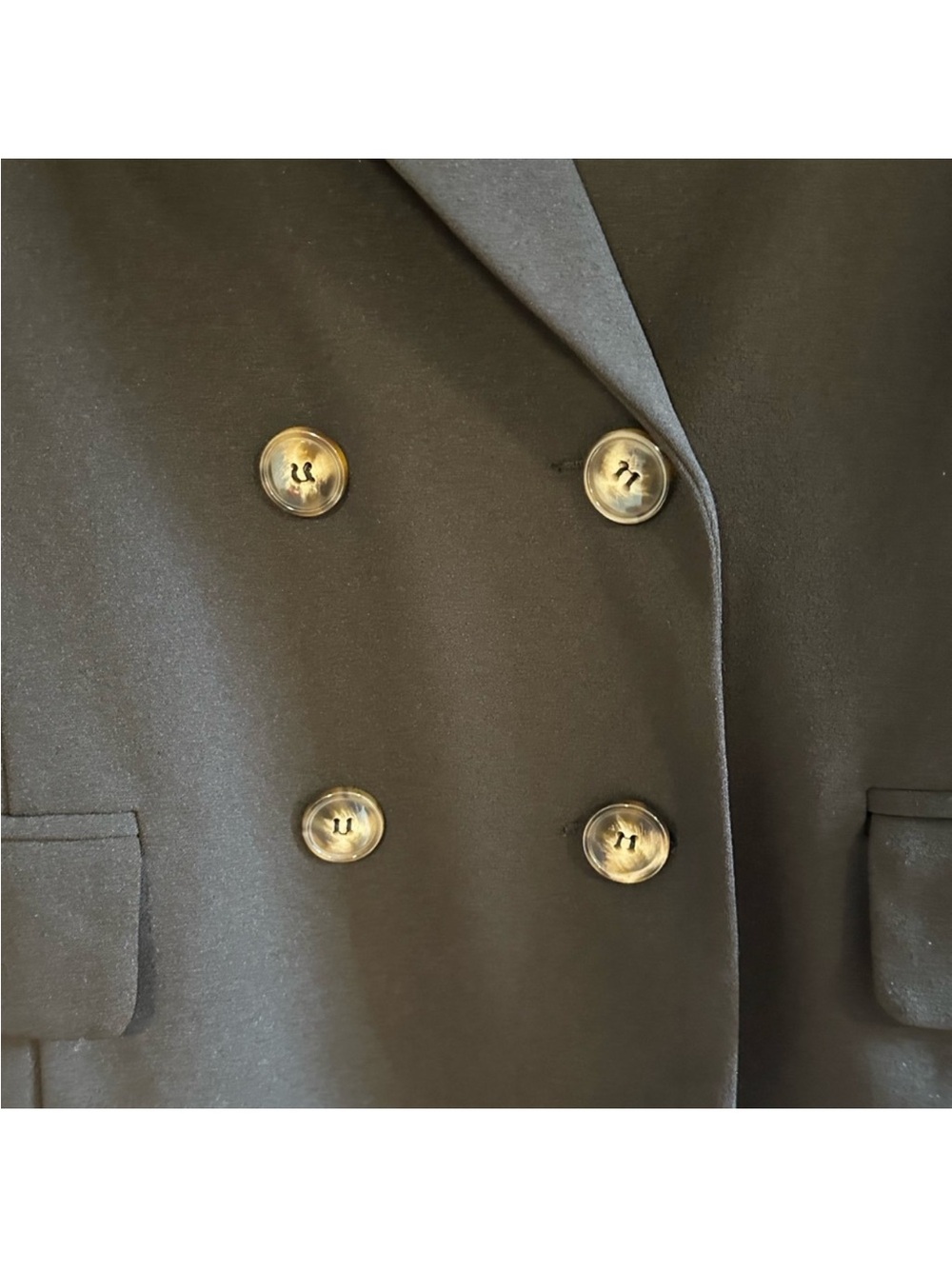 Olivia Grey Black Double-Breasted Shawl-Collar Blazer - Picture 4 of 7